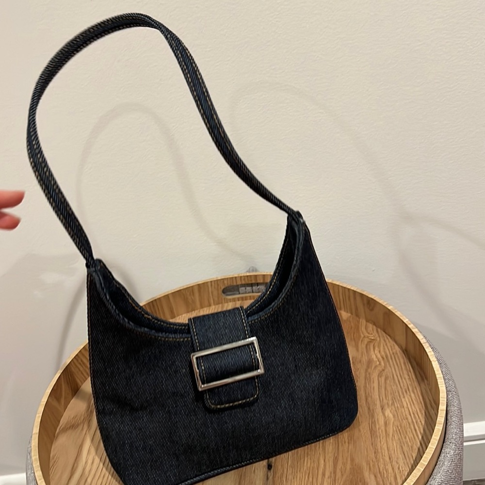 Denim underarm tote